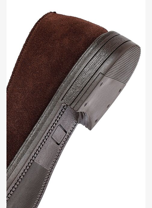 Kadın Kahverengi Tokalı Süet Deri Loafer 25AFD130410 - Görsel 9