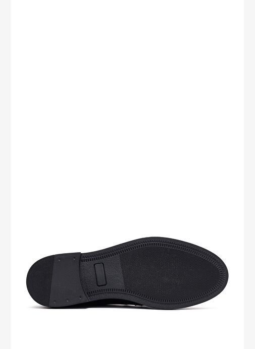 Kadın Siyah Tokalı Deri Maskülen Loafer 25AFD130426 - Görsel 5