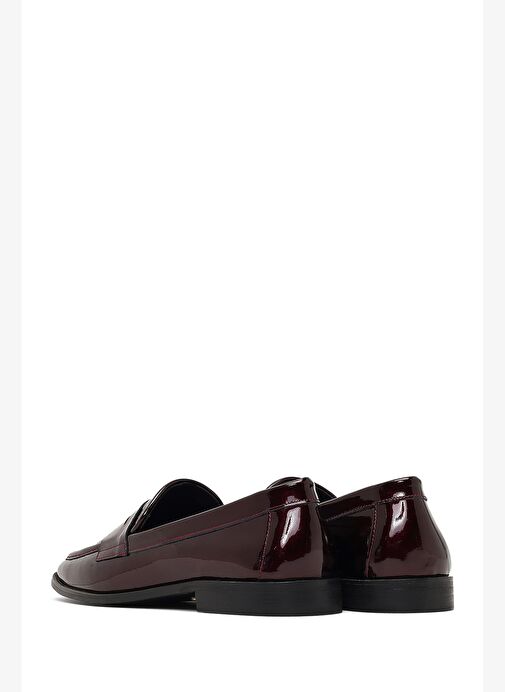 Kadın Bordo Rugan Deri Loafer 25AFD161716 - Görsel 6
