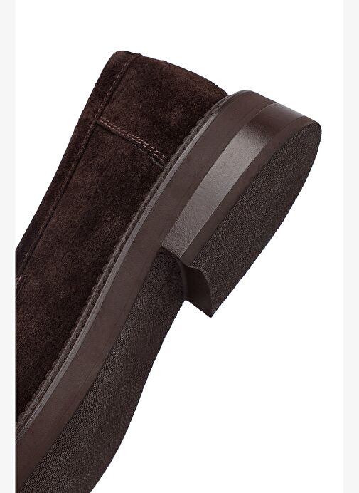 Kadın Kahverengi Püsküllü Süet Deri Loafer 25AFD512310 - Görsel 9