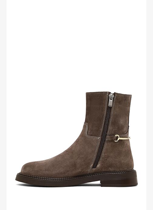 Kadın Vizon Fermuarlı Tokalı Süet Deri Bot 25WFD512710 - Görsel 3