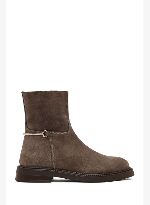 Kadın Vizon Fermuarlı Tokalı Süet Deri Bot 25WFD512710 - Görsel 2