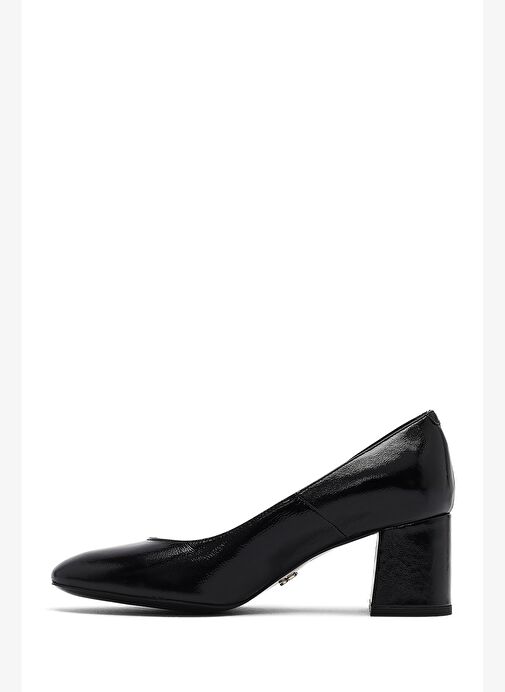 Kadın Siyah Kalın Topuklu Deri Ayakkabı 25AFD162016 - Görsel 5