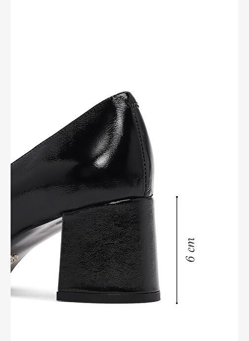 Kadın Siyah Kalın Topuklu Deri Ayakkabı 25AFD162016 - Görsel 3