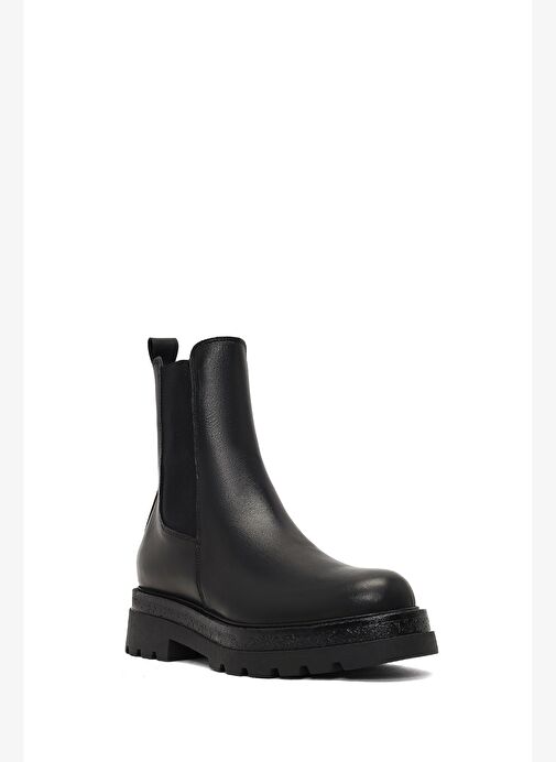 Kadın Siyah Kalın Tabanlı Deri Chelsea Bot 25WFD187318 - Görsel 8