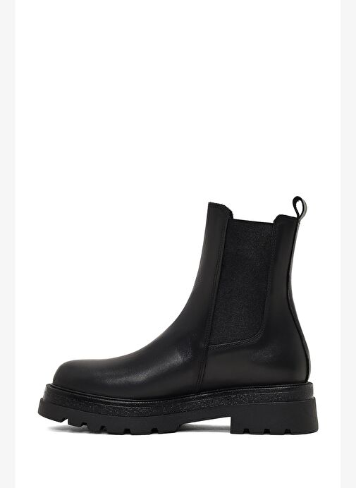 Kadın Siyah Kalın Tabanlı Deri Chelsea Bot 25WFD187318 - Görsel 3