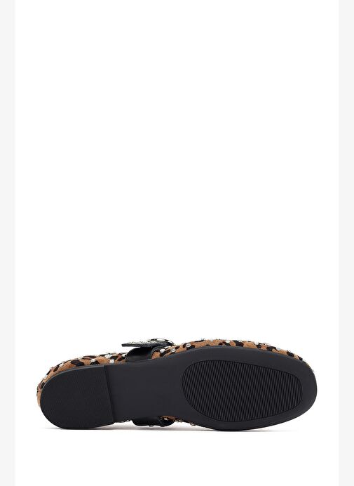 Kadın Leopar Tokalı Süet Deri Babet 25AFD270810 - Görsel 5