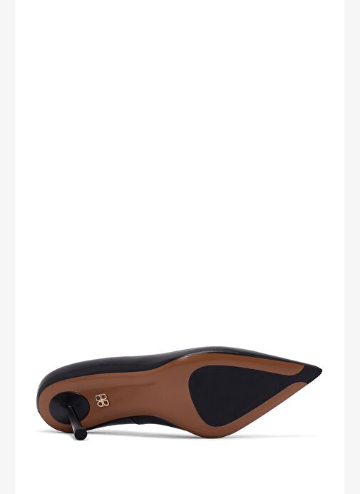 Kadın Siyah İnce Topuklu Deri Stiletto 25AFD100618 - Görsel 6