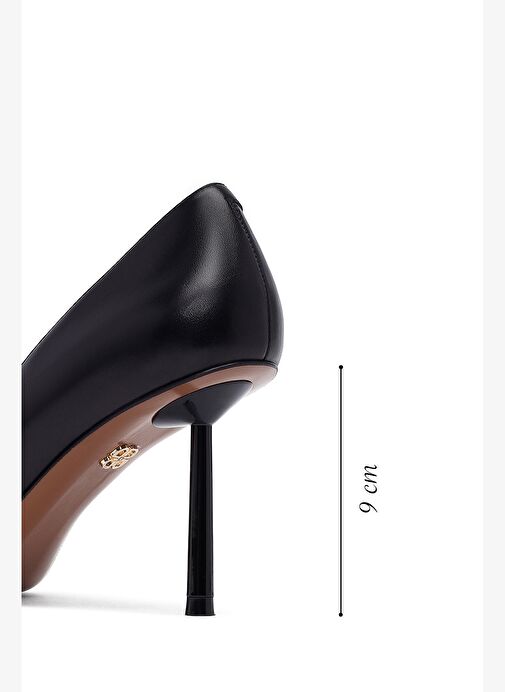 Kadın Siyah İnce Topuklu Deri Stiletto 25AFD100918 - Görsel 3