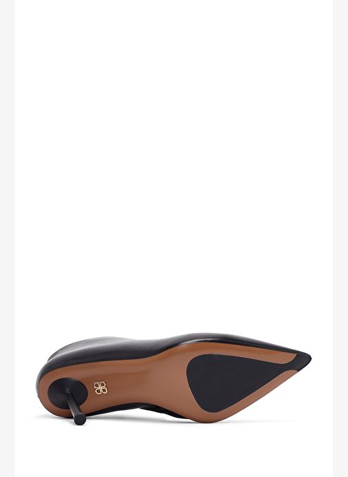 Kadın Siyah Fermuarlı İnce Topuklu Deri Bot 25AFD101018 - Görsel 7