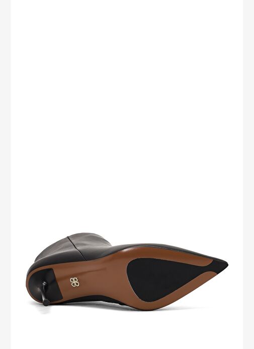 Kadın Siyah Fermuarlı İnce Topuklu Deri Bot 25WFD101218 - Görsel 7