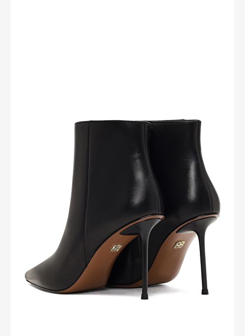 Kadın Siyah Fermuarlı İnce Topuklu Deri Bot 25WFD101218 - Görsel 8