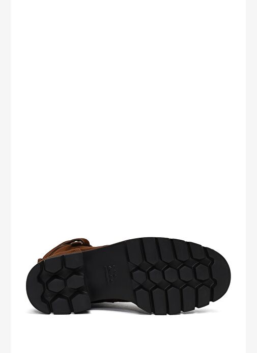 Kadın Kahverengi Fermuarlı Kalın Tabanlı Süet Deri Postal Bot 25WFD101110 - Görsel 6