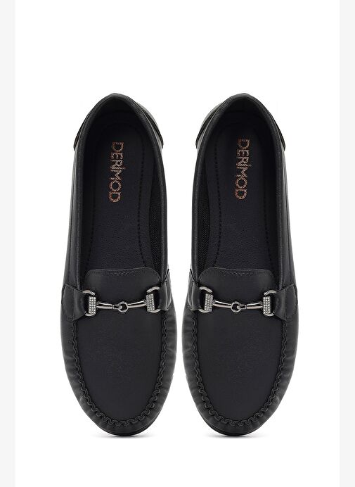 Kadın Siyah Tokalı Loafer 25AFE145018 - Görsel 8