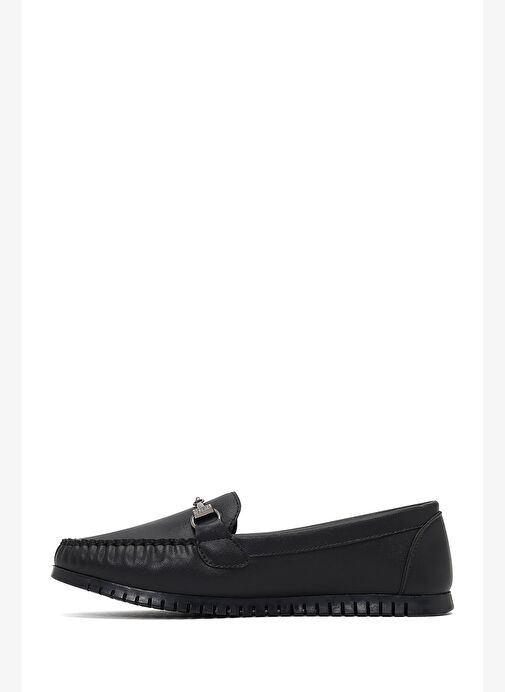 Kadın Siyah Tokalı Loafer 25AFE145018 - Görsel 3