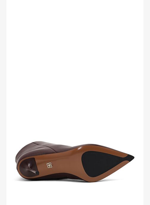 Kadın Bordo Fermuarlı İnce Topuklu Deri Bot 25WFD101218 - Görsel 7