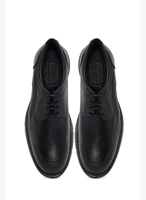 Erkek Siyah Bağcıklı Deri Casual Ayakkabı 25WFD672018 - Görsel 8