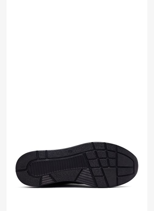 Kadın Siyah Bağcıklı Kalın Tabanlı Deri Sneaker 25AFD412814 - Görsel 5