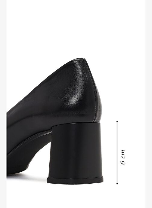 Derimod Flex Kadın Siyah Kalın Topuklu Deri Ayakkabı 25AFD380618 - Görsel 3