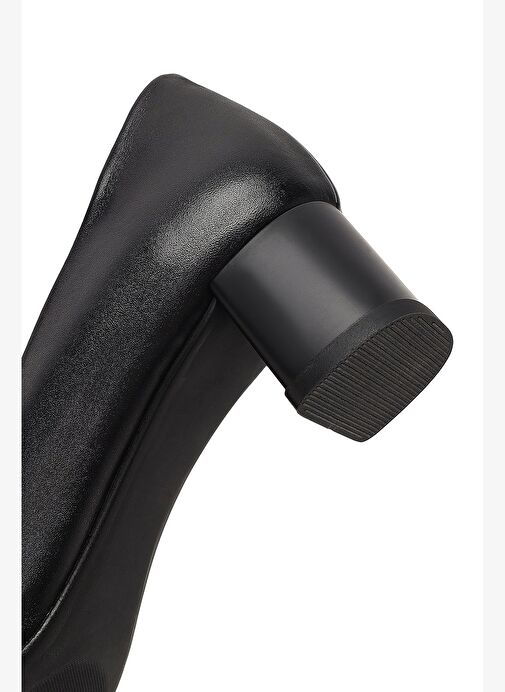 Derimod Flex Kadın Siyah Kalın Topuklu Deri Ayakkabı 25AFD380818 - Görsel 9