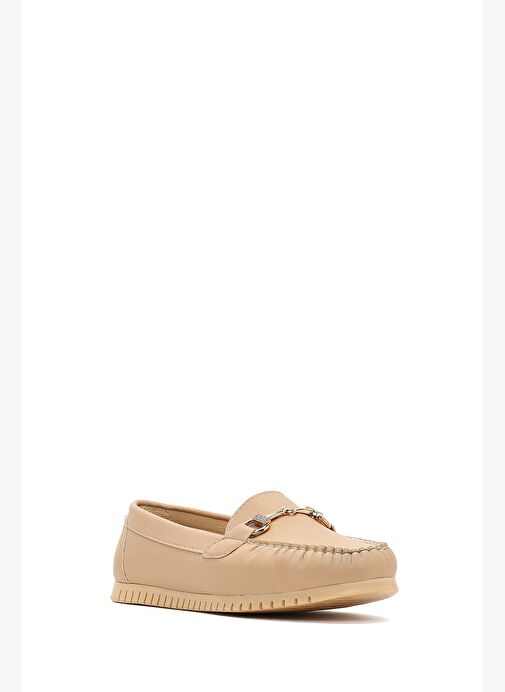 Kadın Bej Tokalı Loafer 25AFE145018 - Görsel 7