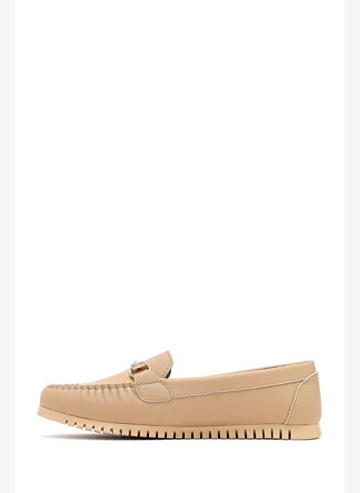 Kadın Bej Tokalı Loafer 25AFE145018 - Görsel 3