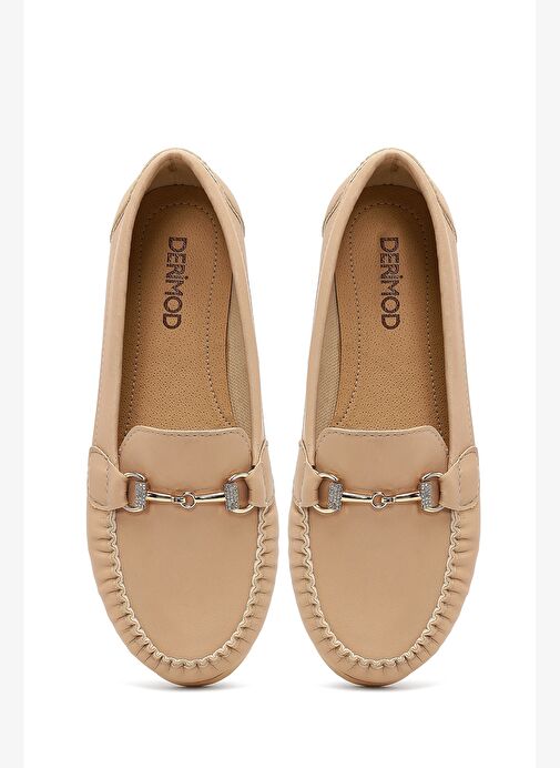 Kadın Bej Tokalı Loafer 25AFE145018 - Görsel 8