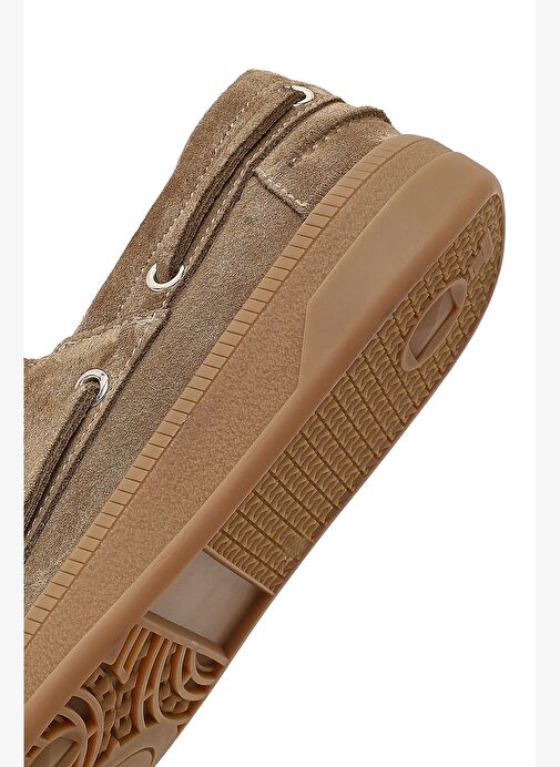 Kadın Vizon Bağcıklı Süet Deri Casual Ayakkabı 25AFD420610 - Görsel 9