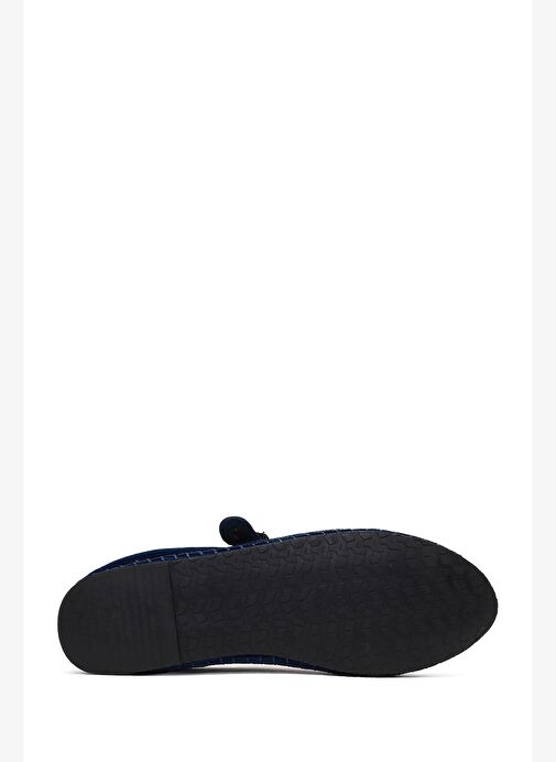 Kadın Lacivert Tokalı Kumaş Babet 25AFD20556F - Görsel 5