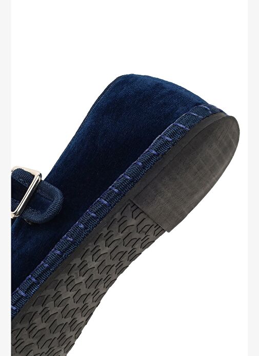 Kadın Lacivert Tokalı Kumaş Babet 25AFD20556F - Görsel 9