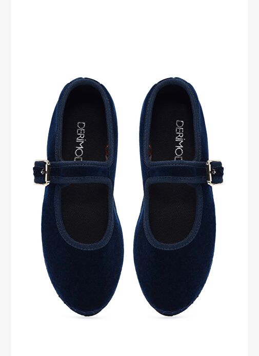 Kadın Lacivert Tokalı Kumaş Babet 25AFD20556F - Görsel 8