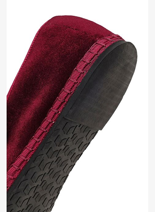 Kadın Bordo Tokalı Kumaş Babet 25AFD20556F - Görsel 9