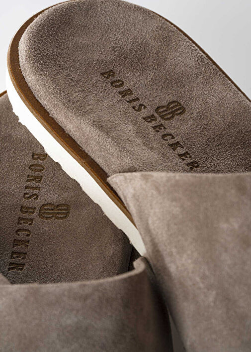 Gri Yuvarlak Burun Çift Tokalı Terlik - Görsel 5