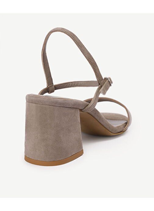 Yargıcı Mavi Kadın Süet Topuklu Ayakkabı 23YKAY4049X - Görsel 4