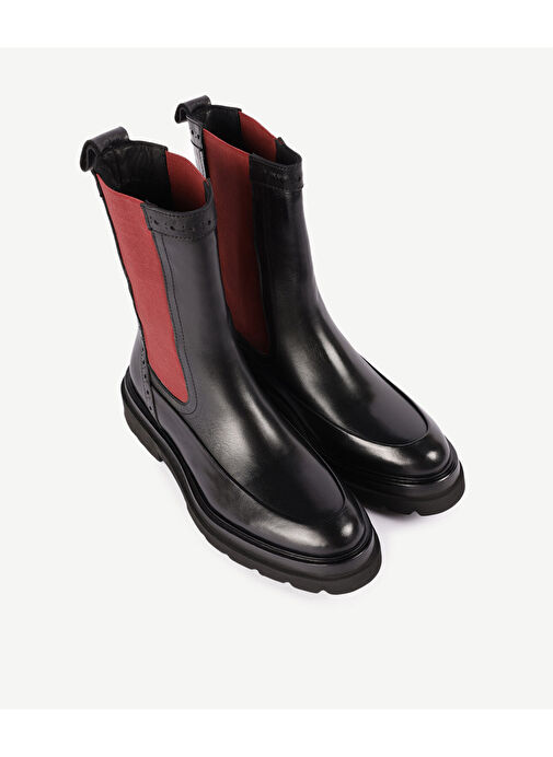 Yargıcı Yargıcı Siyah RENKLİ LASTİKLİ DERİ BOT | Boyner Siyah - 6. görsel