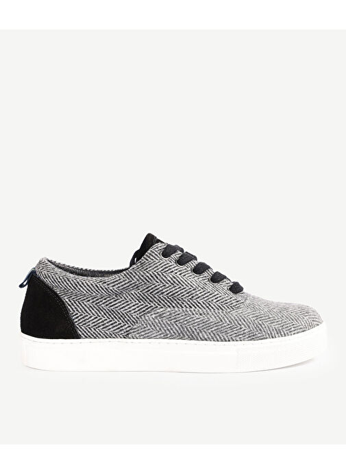 Yargıcı Gri Kadın Kumaş - Süet Sneaker 23KKAY4479X - Görsel 3