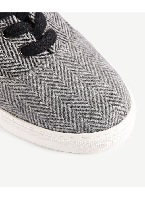 Yargıcı Gri Kadın Kumaş - Süet Sneaker 23KKAY4479X - Görsel 4