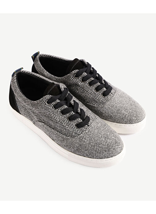 Yargıcı Gri Kadın Kumaş - Süet Sneaker 23KKAY4479X - Görsel 6