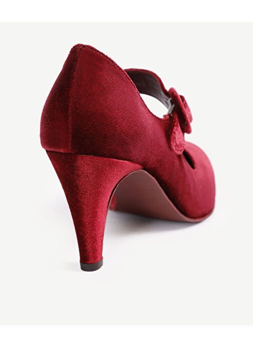 Yargıcı Yargıcı Bordo Kadın Kadife Topuklu Ayakkabı 23KKAY4498X | Boyner Bordo - 5. görsel