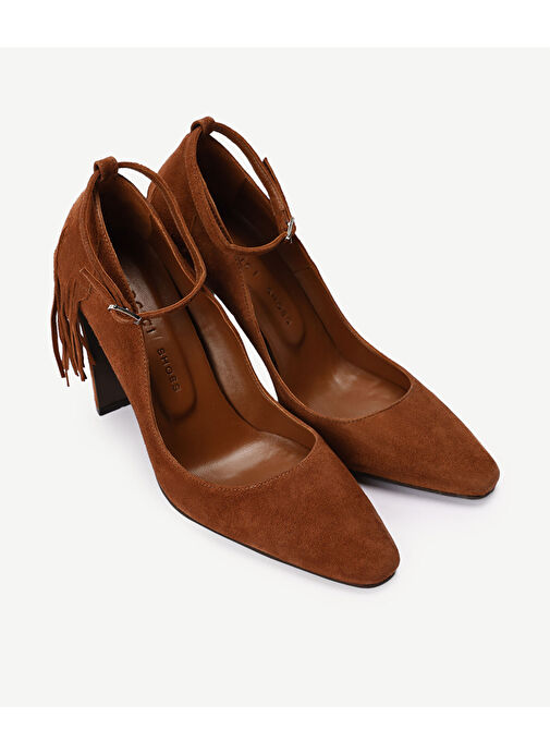 Yargıcı Taba Kadın Süet Topuklu Ayakkabı 23KKAY4496X - Görsel 6