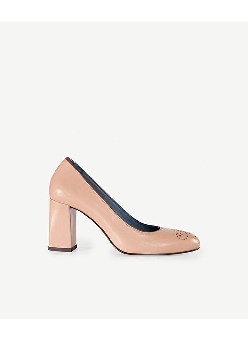 Yargıcı Bej Kadın Deri Topuklu Ayakkabı 23KKAY4508X - Görsel 2