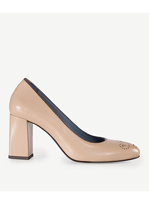 Yargıcı Bej Kadın Deri Topuklu Ayakkabı 23KKAY4508X - Görsel 3