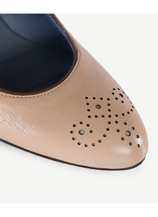 Yargıcı Bej Kadın Deri Topuklu Ayakkabı 23KKAY4508X - Görsel 4