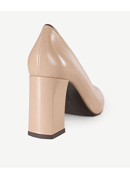 Yargıcı Bej Kadın Deri Topuklu Ayakkabı 23KKAY4508X - Görsel 5