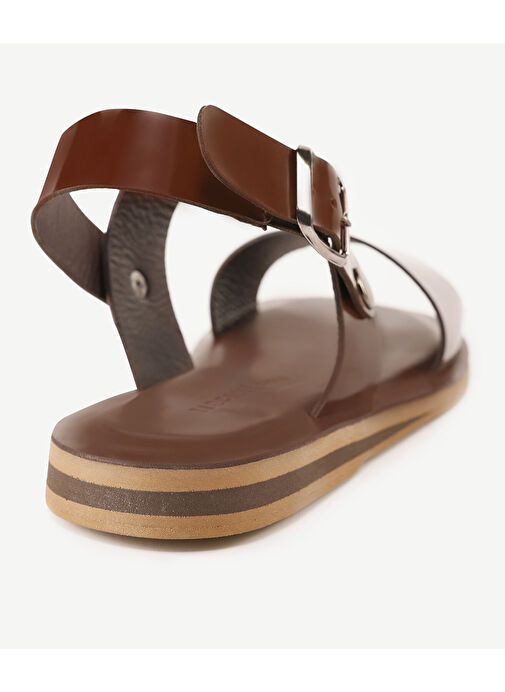 Yargıcı Kahverengi Erkek Deri Sandalet 24YEAY4490X - Görsel 4