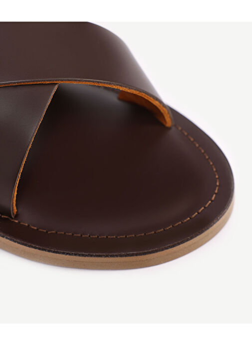 ARKADAN BAĞLI DERİ SANDALET - Görsel 3