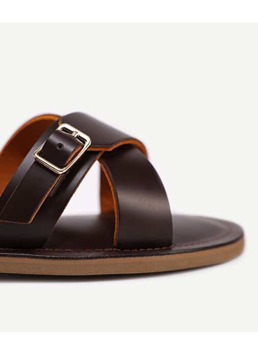 ARKADAN BAĞLI DERİ SANDALET - Görsel 7