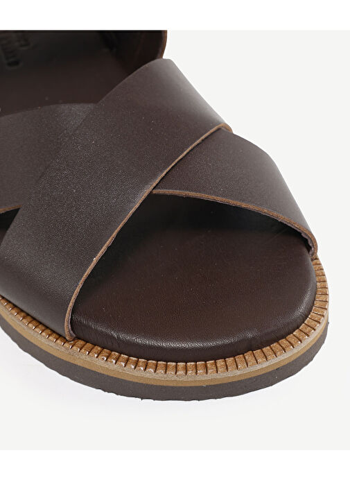 ÇAPRAZ DERİ SANDALET - Görsel 4