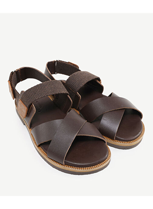 ÇAPRAZ DERİ SANDALET - Görsel 6