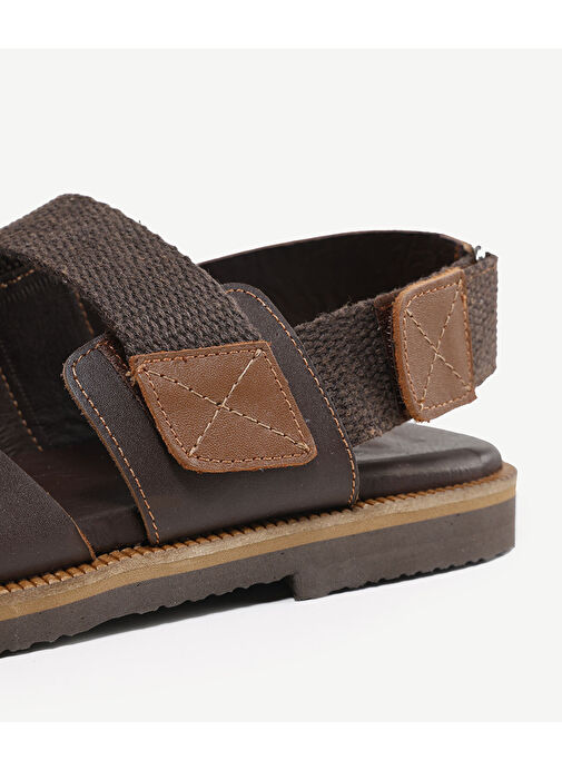 ÇAPRAZ DERİ SANDALET - Görsel 8